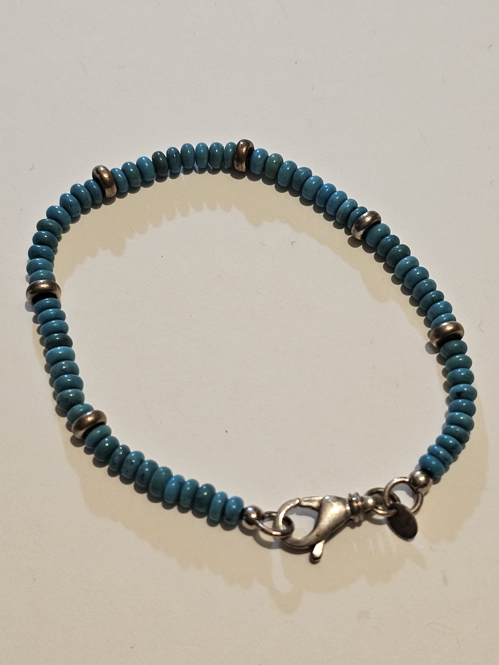Authentic Milor Italy Bronzo Italia Turquoise Beaded Bracelet – 8.25"